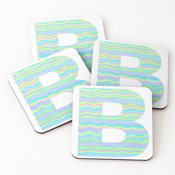Item preview, Letter B Neon Wavy Stripe Pattern Monogram Initial designed and sold by theartofvikki.
