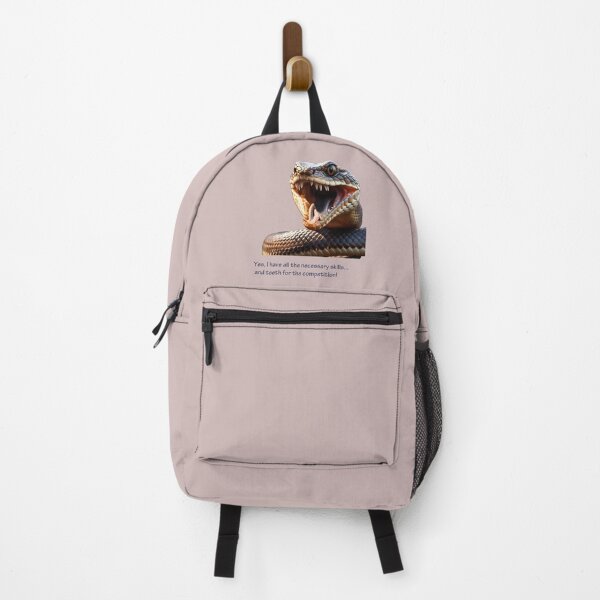 Item preview, Brown snake that raised its head up and opened its mouth full of teeth and smiles. designed and sold by PrintLabStudio.