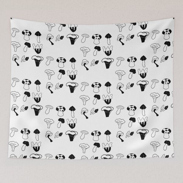Item preview, Mushroom Magic: Black and White Minimalist Art designed and sold by RM-Journey.