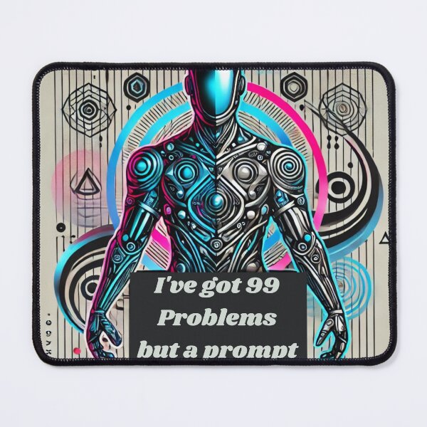 Item preview, 99 Problems but a Prompt Ain't One - Futuristic AI Robot Design designed and sold by Vikingaquarist.