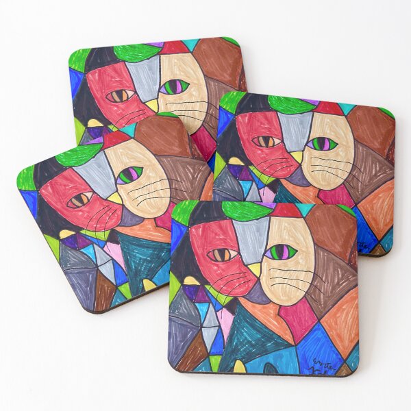 Item preview, colorful cat designed and sold by kolozse.