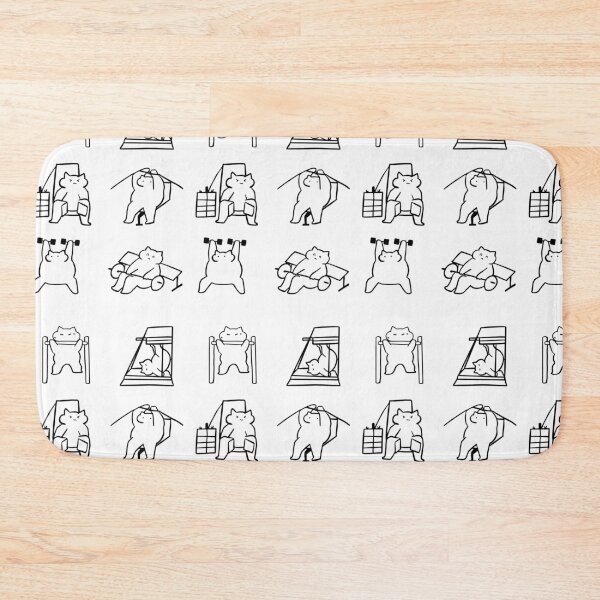 Item preview, Feline Gains: Black & White Cat Gym Illustrations designed and sold by RM-Journey.