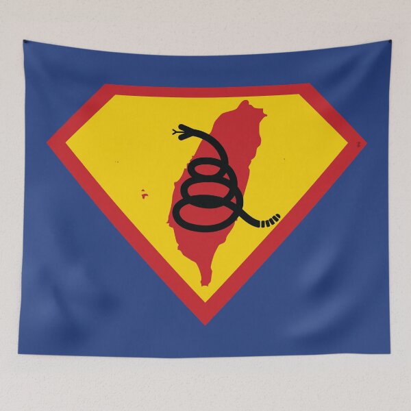 Item preview, TAIWAN SHIELD - Freedom Is The Superpower - Modern Gadsden Snake Flag - Dont Tread On Me SUPERHERO design designed and sold by pelagio.