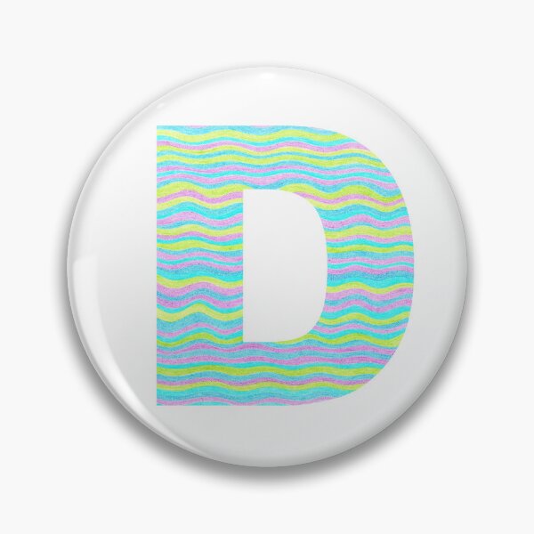 Item preview, Letter D Neon Wavy Stripe Pattern Monogram Initial designed and sold by theartofvikki.