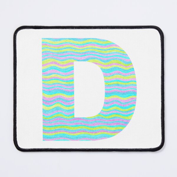 Item preview, Letter D Neon Wavy Stripe Pattern Monogram Initial designed and sold by theartofvikki.