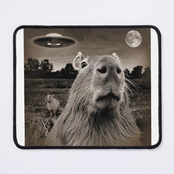 Item preview, Funny Capybara UFO, Cute Capybara Selfie Graphic Tee for Animal Lovers, Unique Alien-Themed Gift for Men and Women designed and sold by ABMO-store.