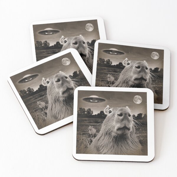 Item preview, Funny Capybara UFO, Cute Capybara Selfie Graphic Tee for Animal Lovers, Unique Alien-Themed Gift for Men and Women designed and sold by ABMO-store.