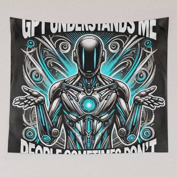 Item preview, GPT Understands Me - Futuristic AI Robot Design for Tech Enthusiasts designed and sold by Vikingaquarist.
