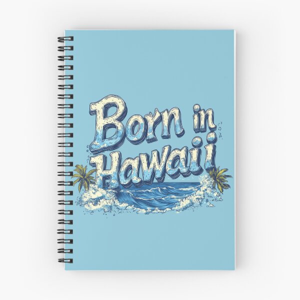 Item preview, Nacido en Hawaii, olas costeras azules y palmeras designed and sold by OriginalBeerCat.