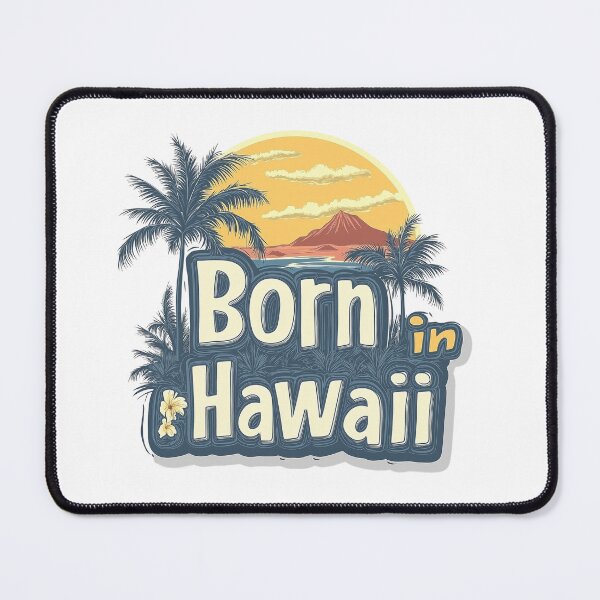Item preview, Born in Hawaii Palm Trees and Kilauea Volcano designed and sold by OriginalBeerCat.