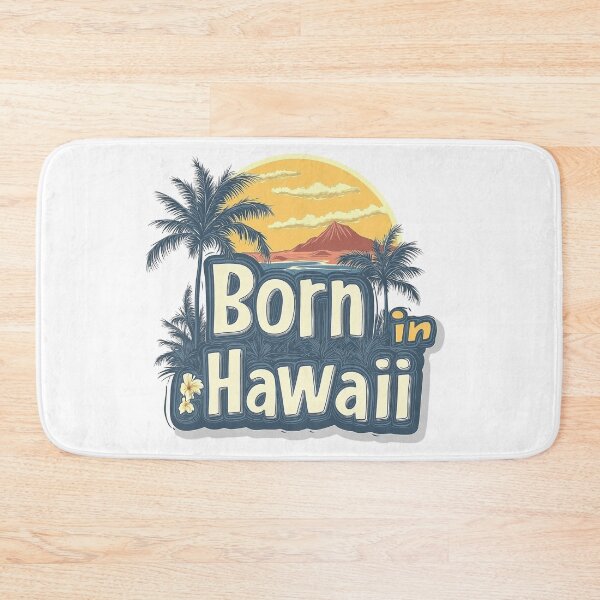 Item preview, Born in Hawaii Palm Trees and Kilauea Volcano designed and sold by OriginalBeerCat.