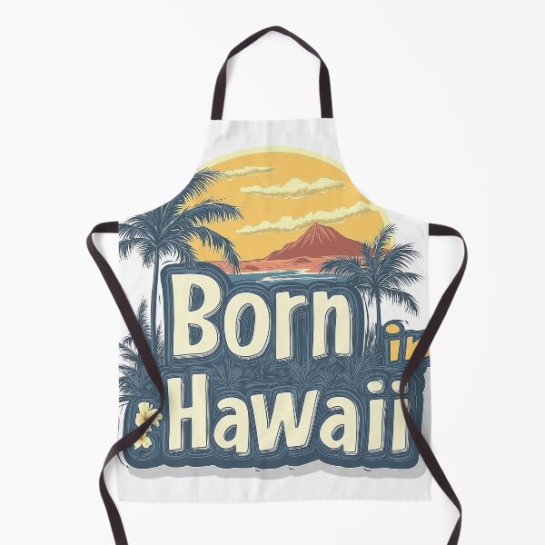 Item preview, Born in Hawaii Palm Trees and Kilauea Volcano designed and sold by OriginalBeerCat.