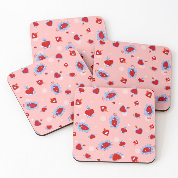 Item preview, goth valentines pink sacred human hearts designed and sold by Gossip Rag.