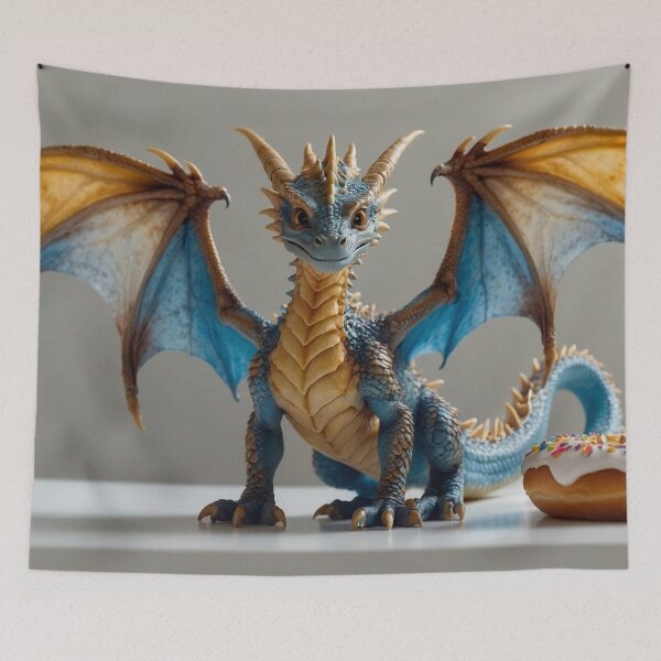 Item preview, Cute Baby Dragon and Doughnut designed and sold by CuteopiaGallery.