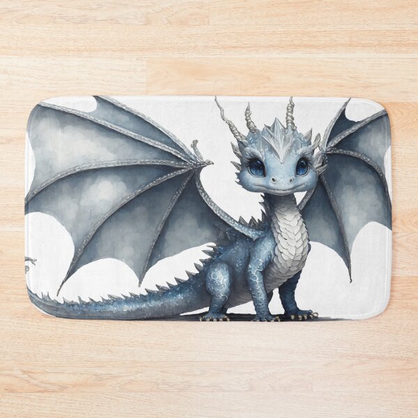 Item preview, Cute Blue and Silver Baby Dragon designed and sold by CuteopiaGallery.