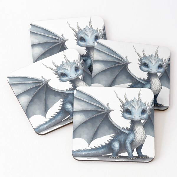 Item preview, Cute Blue and Silver Baby Dragon designed and sold by CuteopiaGallery.