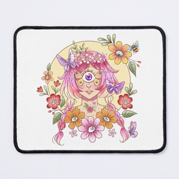 Item preview, Cyclops Girl with Butterfly Eye Flowers designed and sold by FizzyVee.