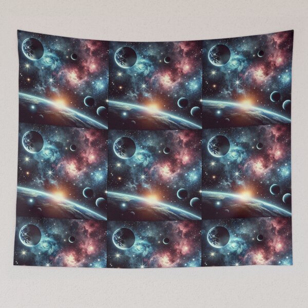 Item preview,  Glow in the Dark Galaxy space theme featuring stars, planets, and nebulae designed and sold by KamalaDesign.