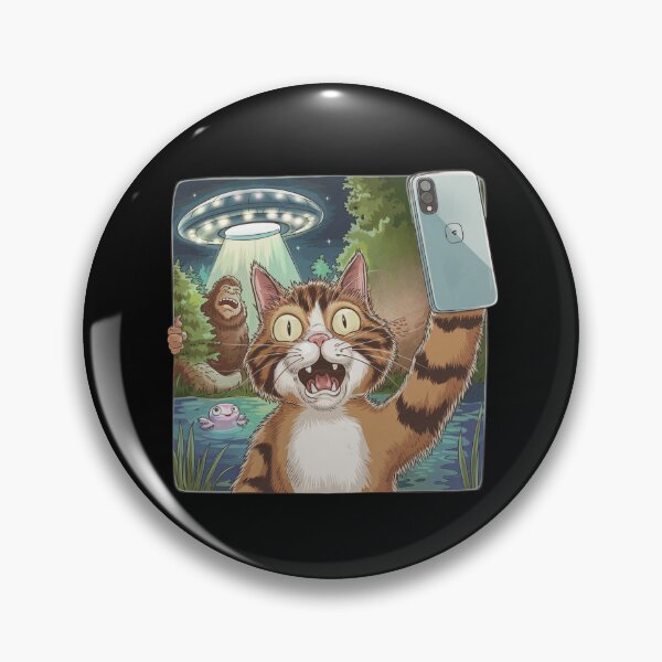 Item preview, Selfie with the Strange: Cat, Bigfoot, UFO & Axolotl designed and sold by Mateusz Majcherek.