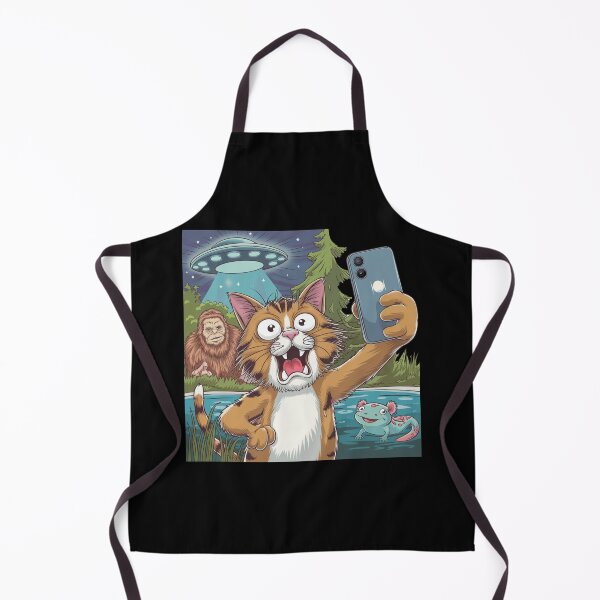 Item preview, Selfie with the Strange: Cat, Bigfoot, UFO & Axolotl designed and sold by Mateusz Majcherek.