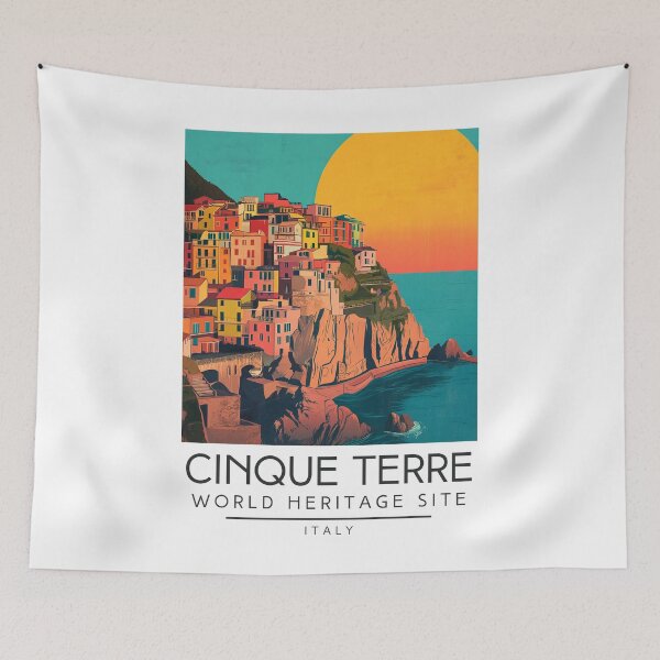 Item preview, A Vintage Travel Art of Cinque Terre - Italy  designed and sold by GoodOldVintage.