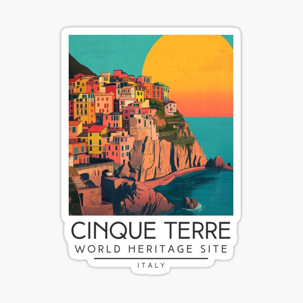 Item preview, A Vintage Travel Art of Cinque Terre - Italy  designed and sold by GoodOldVintage.