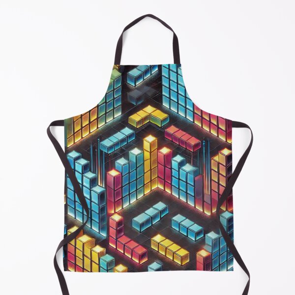 Item preview, Tetris-Inspired Pattern with Vibrant Blocks designed and sold by KittyKatto.