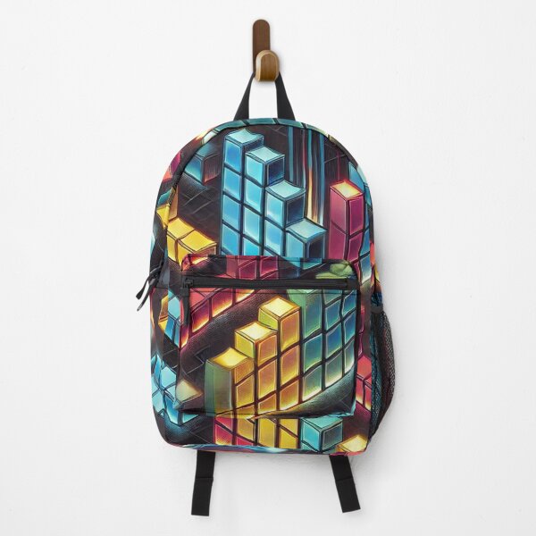 Item preview, Tetris-Inspired Pattern with Vibrant Blocks designed and sold by KittyKatto.