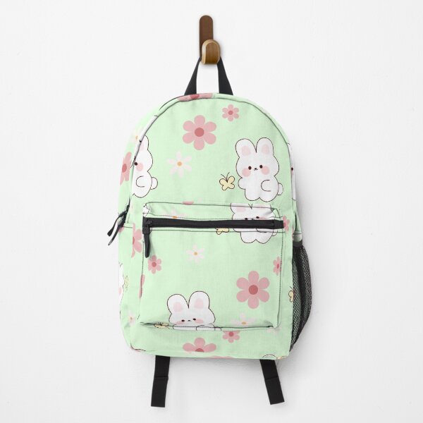 Item preview, Cute rabbit with butterfly in green pastel designed and sold by HoneyBlizz.
