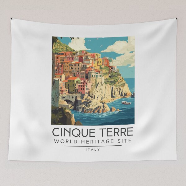 Item preview, A Vintage Travel Art of Cinque Terre - Italy  designed and sold by GoodOldVintage.