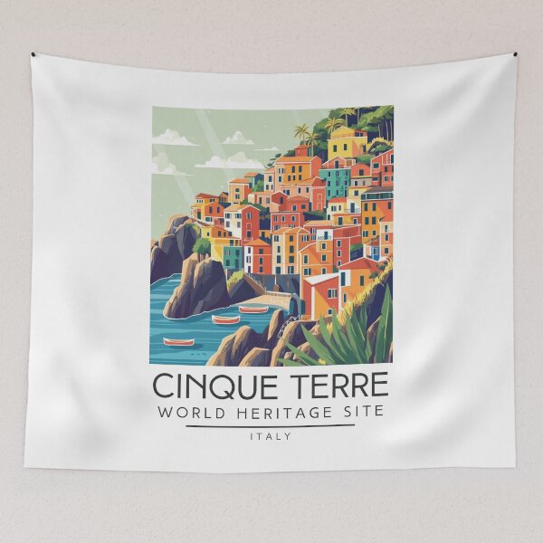 Item preview, A Vintage Travel Art of Cinque Terre - Italy  designed and sold by GoodOldVintage.