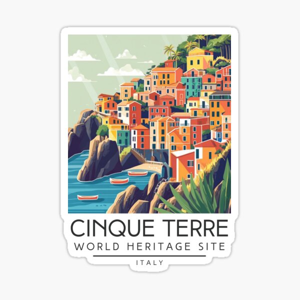 Item preview, A Vintage Travel Art of Cinque Terre - Italy  designed and sold by GoodOldVintage.