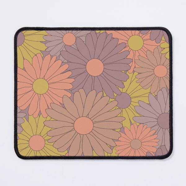 Item preview, Retro Ochre Yellow, Dusky purple, Coral flower power designed and sold by Djarainj.