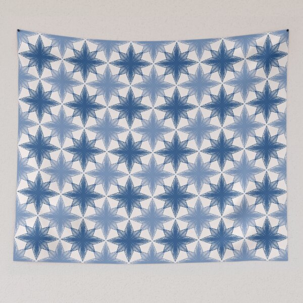 Item preview, Sketchy eight point Xmas star cool denim blue designed and sold by FrancesPoff.