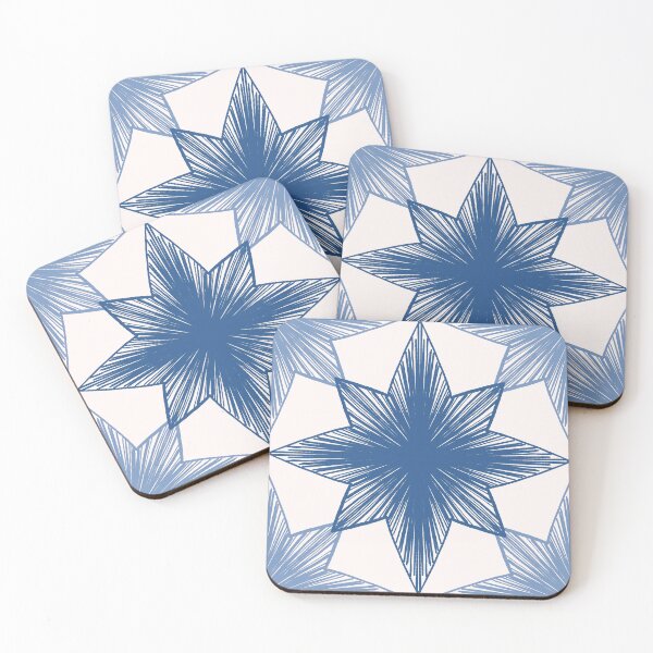 Item preview, Sketchy eight point Xmas star cool denim blue designed and sold by FrancesPoff.
