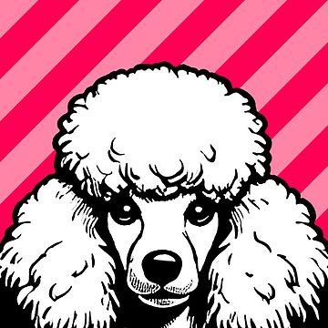 Artwork thumbnail, Pop Art Poodle Pink On Pink Stripes by K9ish