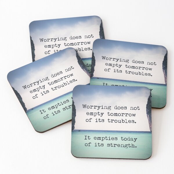 Item preview, Don't Worry About Tomorrow Positive Happy Quote Inspirational Beach Ocean Island designed and sold by PaintedRose.