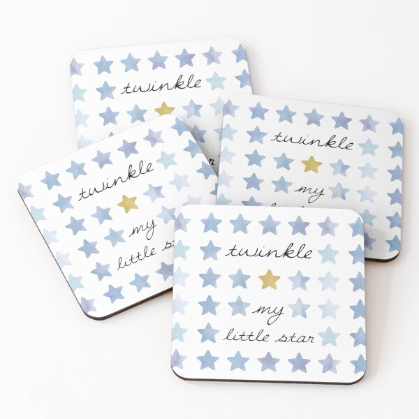 Item preview, Baby Boy Child Twinkle Twinkle Little Star Blue Gold Watercolor Bedroom  designed and sold by PaintedRose.