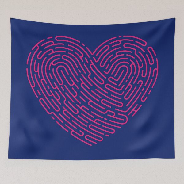 Item preview, mental health heart shape fingerprint pattern designed and sold by NiamLab.