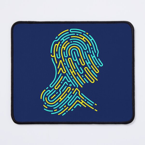Item preview, mental health digital forensics man head shape fingerprint pattern designed and sold by NiamLab.