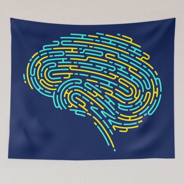 Item preview, mental health deep learning brain shape fingerprint pattern designed and sold by NiamLab.