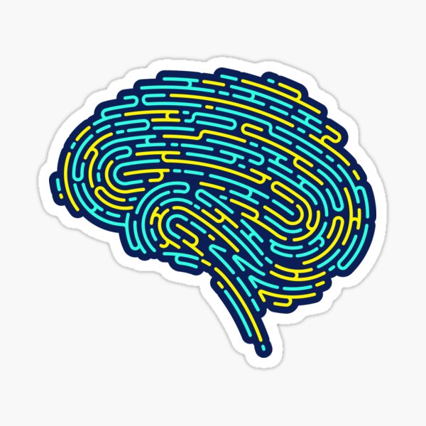 Item preview, mental health deep learning brain shape fingerprint pattern designed and sold by NiamLab.