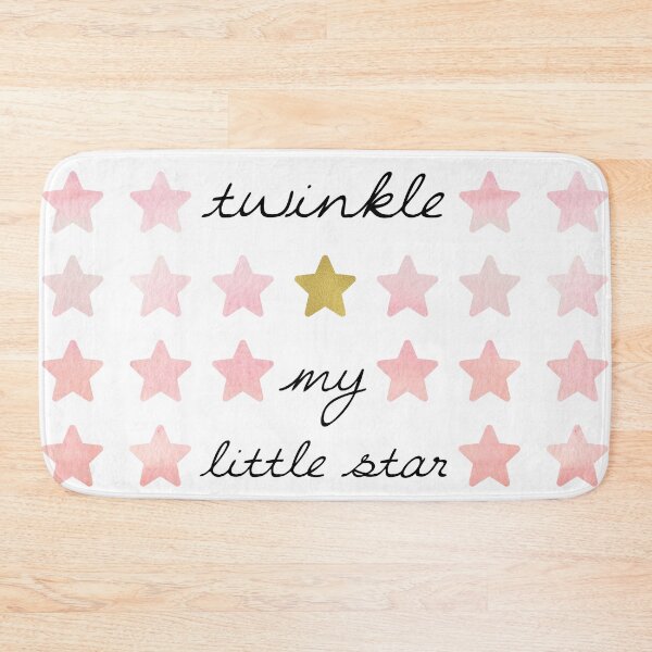 Item preview, Baby Girl Child Twinkle Twinkle Little Star Pink Gold Watercolor Bedroom  designed and sold by PaintedRose.