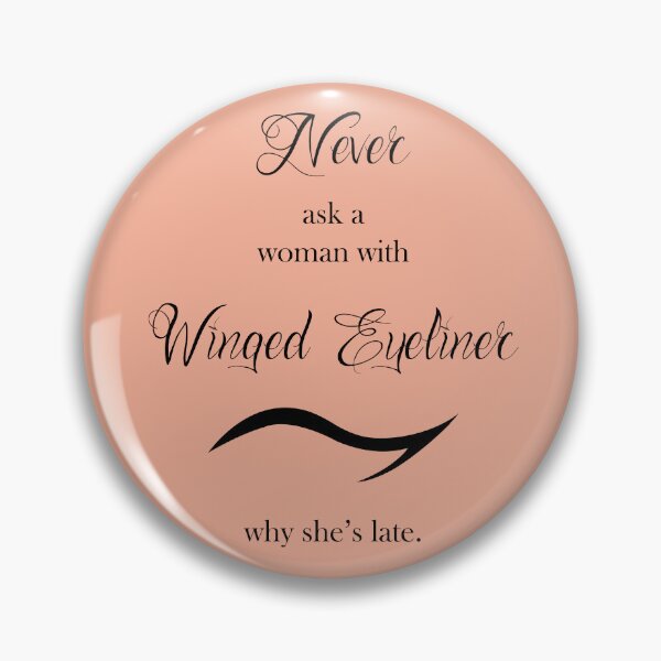 Item preview, Winged Eyeliner Beauty Makeup Pink Peach Funny Girl Woman designed and sold by PaintedRose.