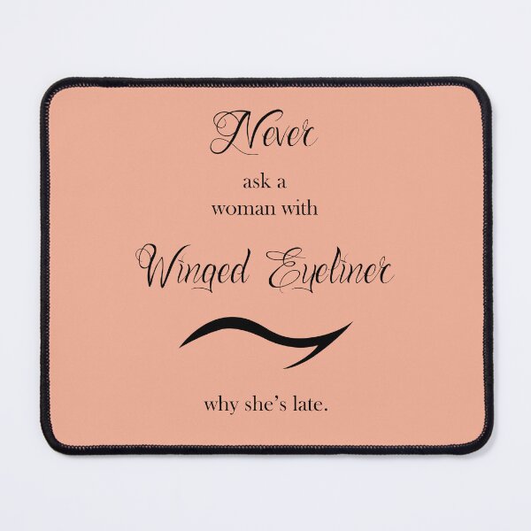 Item preview, Winged Eyeliner Beauty Makeup Pink Peach Funny Girl Woman designed and sold by PaintedRose.