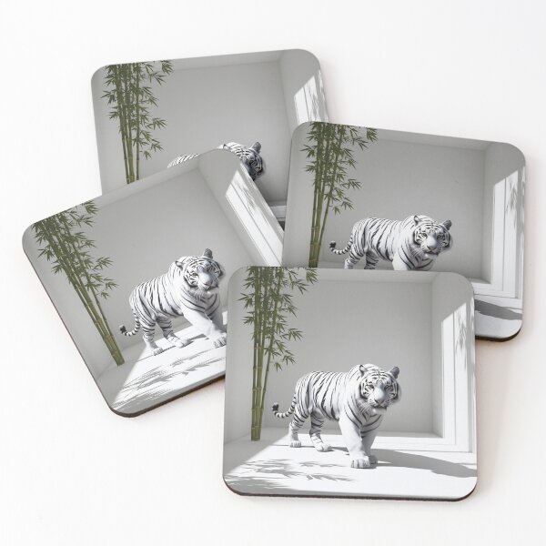 Item preview, White Tiger in a Simple Composition designed and sold by SolMagique.