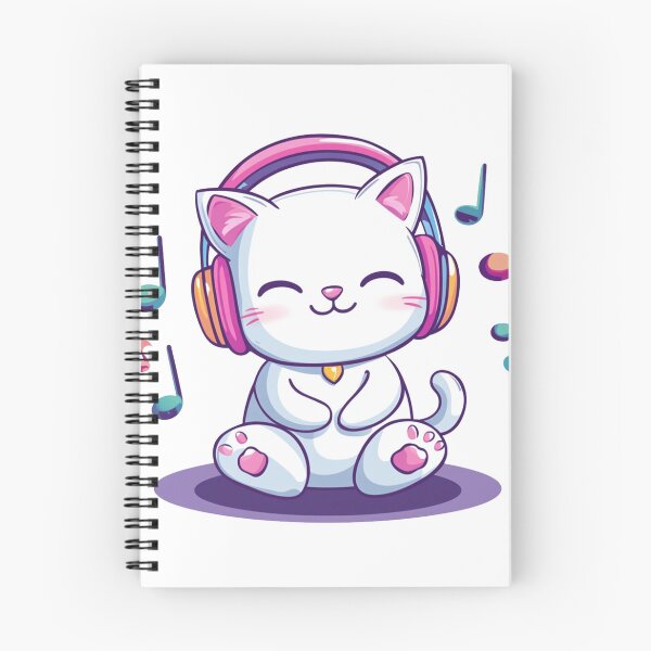Artikelvorschau, T-Shirt mit entspannender Katze beim Musikhören – süßes Cartoon-Tier-Design – perfekt für Musikliebhaber und Chill-Vibes entworfen und verkauft von PheonixTHShop.