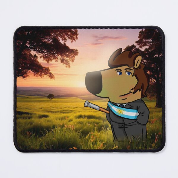 Item preview, Javier Milei Chill Guy Vibes - Presidential Sash and Baton with SUNSET BACKGROUND designed and sold by MechanicalART.