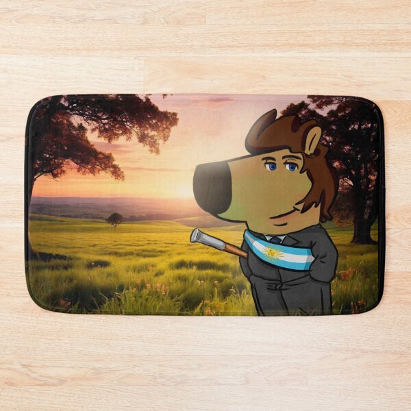 Item preview, Javier Milei Chill Guy Vibes - Presidential Sash and Baton with SUNSET BACKGROUND designed and sold by MechanicalART.