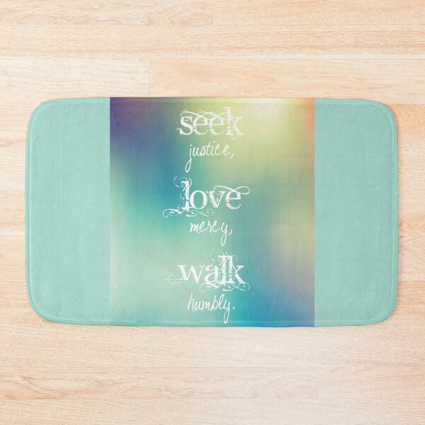 Item preview, Seek Justice Love Mercy Walk Humbly Bible Verse Christian Rainbow  designed and sold by PaintedRose.